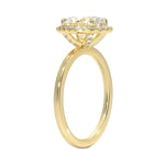 Oval cut moissanite stone VVS clarity halo details best diamond alternative AolloGem Cape town