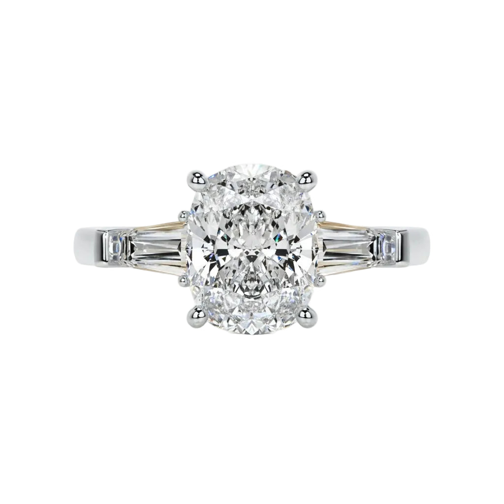 Diamond ring with a white background