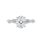 High-resolution jewelry render of the Oval Infinity Twist ring showcasing secure setting and stone alignment.