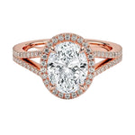 Large oval halo ring with split shank design bridal jewelry Cape Town proposal idea