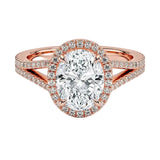 Large oval halo ring with split shank design bridal jewelry Cape Town proposal idea