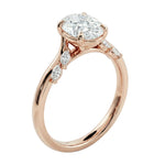 Side profile of the Oval Marquise Petal band showing robust gold walls and seamless integration