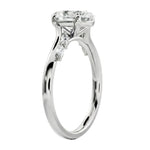 Top-down view of a D-color VVS1 1.05ctw graduated five-stone oval marquise band in white gold.
