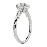 Top-down view of a D-color VVS1 1.05ctw graduated five-stone oval marquise band in white gold.
