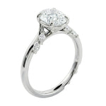 Side profile of the Oval Marquise Petal band showing robust gold walls and seamless integration