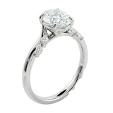 Side profile of the Oval Marquise Petal band showing robust gold walls and seamless integration