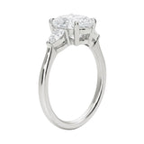 GRI certified oval and pear moissanite ring in a signature ApolloGem premium LED-lit box for a luxury proposal.