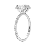2 carat oval cut moissanite stone VVS clarity halo ring best diamond alternative