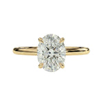 Oval cut solitaire engagement ring plain band hidden halo white gold South Africa