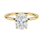 Oval brilliant moissanite solitaire engagement ring with pin-claw setting ApolloGem.