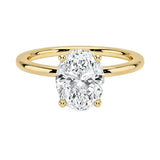 Oval brilliant moissanite solitaire engagement ring with pin-claw setting ApolloGem.