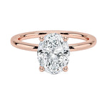 Oval brilliant moissanite solitaire engagement ring with pin-claw setting ApolloGem.