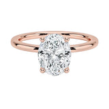 Oval brilliant moissanite solitaire engagement ring with pin-claw setting ApolloGem.