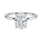 Oval brilliant moissanite solitaire engagement ring with pin-claw setting ApolloGem.