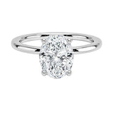 Oval brilliant moissanite solitaire engagement ring with pin-claw setting ApolloGem.
