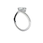 Cross over shank engagement ring oval cut tension style look unique wedding ring