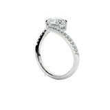 Cross over shank engagement ring oval cut tension style look unique wedding ring