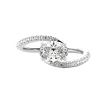 18k yellow gold oval ring pave set diamonds designer style luxury proposal idea