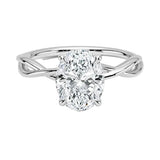 Oval brilliant moissanite engagement ring with a twisted infinity-style band ApolloGem.