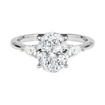 Oval cut moissanite engagement ring   white gold pear cut side stones South Africa