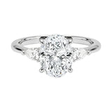 Oval cut moissanite engagement ring   white gold pear cut side stones South Africa