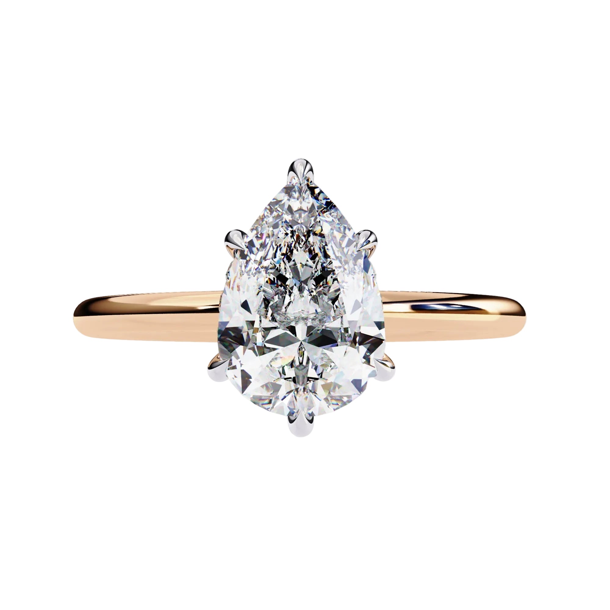 Teardrop moissanite ring with hidden diamonds underneath bridal jewelry Cape Town