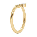 Side view of a V-shaped tiara stacking ring in solid gold by ApolloGem.