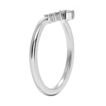 Side view of a V-shaped tiara stacking ring in solid gold by ApolloGem.