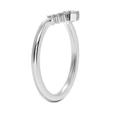 Side view of a V-shaped tiara stacking ring in solid gold by ApolloGem.