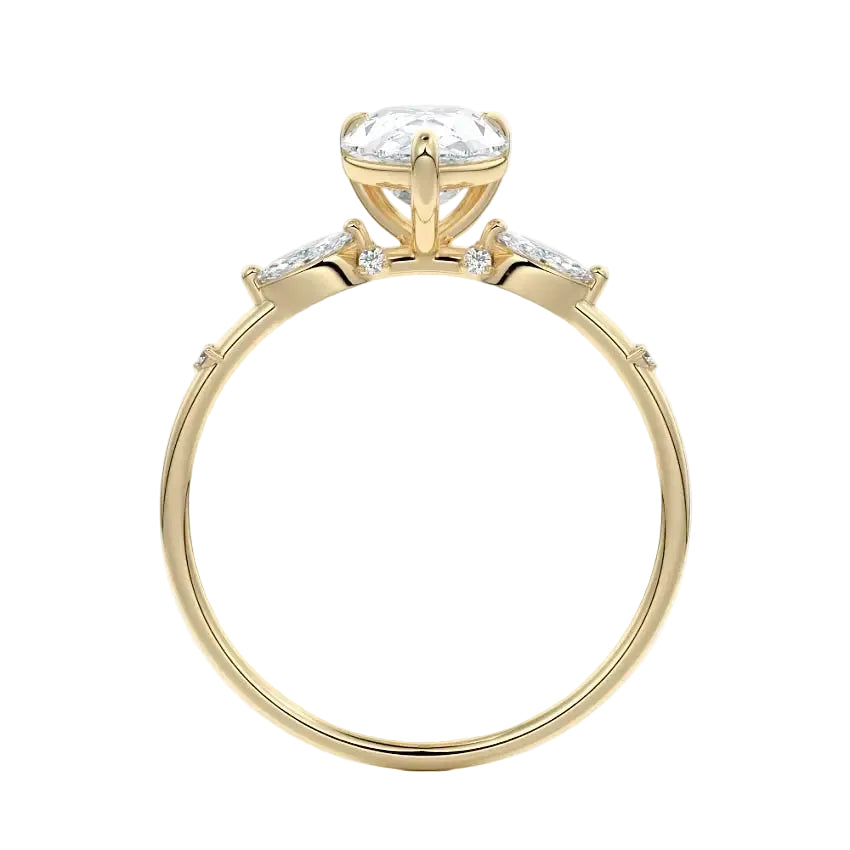 Engagement ring custom made ApolloGem  peare cut 