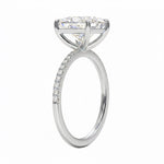 Side profile of the Princess Royal Eternity ring showing the consistent stone size and robust shank.