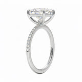 Side profile of the Princess Royal Eternity ring showing the consistent stone size and robust shank.