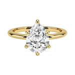 Luxury pear cut moissanite solitaire engagement ring in 9k yellow gold ApolloGem South Africa.