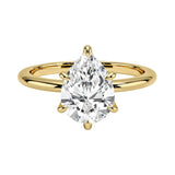 Luxury pear cut moissanite solitaire engagement ring in 9k yellow gold ApolloGem South Africa.