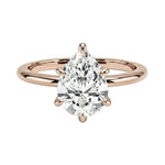 Luxury pear cut moissanite solitaire engagement ring in 9k rose gold ApolloGem South Africa.