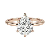 Luxury pear cut moissanite solitaire engagement ring in 9k rose gold ApolloGem South Africa.