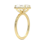 Radiant cut halo engagement ring plain gold band simple elegant style South Africa