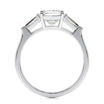 1.0 Carat Radiant-Cut 4-Claw Side-Stone Moissanite Engagement Ring 