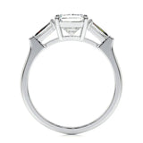 1.0 Carat Radiant-Cut 4-Claw Side-Stone Moissanite Engagement Ring 