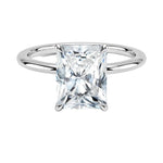 Luxury radiant cut moissanite solitaire engagement ring in 9k white gold ApolloGem South Africa.