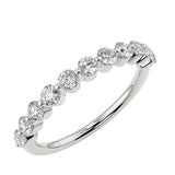 Modern 2mm bezel-set round brilliant stone half-eternity band in white gold ApolloGem.