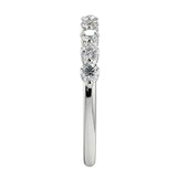 Side profile of the Round Bezel Half-Eternity band showing individual 2mm tube settings.