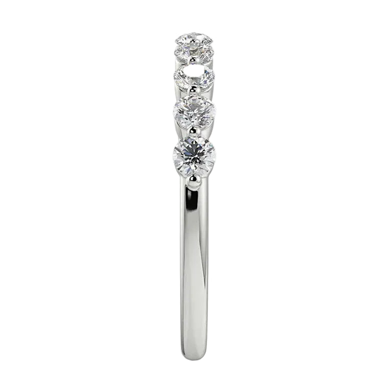 Side profile of the Round Bezel Half-Eternity band showing individual 2mm tube settings.