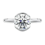 Luxury round brilliant moissanite engagement ring with an open-tube bridge setting in white gold ApolloGem.
