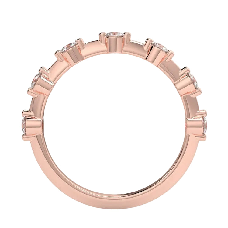 Side profile of the Round Bubble Eternity band showing individual 2mm tube settings