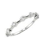Minimalist bubble-style 2mm round brilliant stone half-eternity band in white gold ApolloGem
