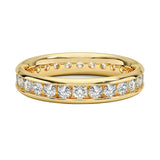 Classic channel-set 2.5mm round brilliant stone full eternity band in yellow gold ApolloGem.