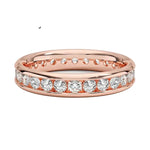 Classic channel-set 2.5mm round brilliant stone full eternity band in Rose gold ApolloGem.