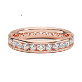 Classic channel-set 2.5mm round brilliant stone full eternity band in Rose gold ApolloGem.