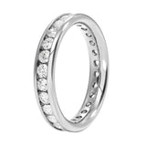 Side profile of the 3mm Round Channel Full Eternity band showing the secure u-channel setting.